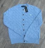 Polo Ralph Lauren Kabelgebreid Vest met Knopen, Maat 38/40 (M), Blauw, Nieuw, Ophalen of Verzenden