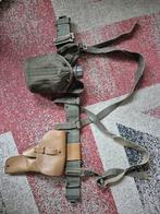 KL Koppelriem met leren holster veldfles en mok., Ophalen of Verzenden, Landmacht, Nederland, Kleding of Schoenen