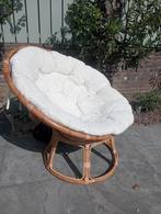 Papasan Lounge stoel. Rotan incl wit kussen. Binnen gestaan., Huis en Inrichting, Ophalen of Verzenden, Zo goed als nieuw