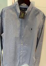 Nieuw blauw gestreept overhemdje Ralph Lauren XL (18-20) 176, Verzenden, Overhemd of Blouse, Nieuw, Jongen