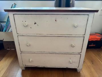 Vintage Houten Dressoir/Commode met 3 Lades