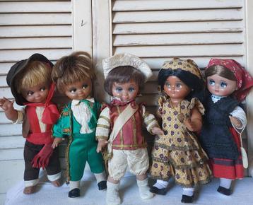 Antieke pop, 5 spaanse ondeugende munecas de alba popjes beschikbaar voor biedingen
