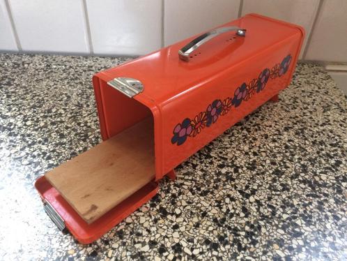 Peperkoekblik oranje Brabantia jaren 70 vintage koektrommel, Verzamelen, Blikken, Zo goed als nieuw, Ophalen of Verzenden