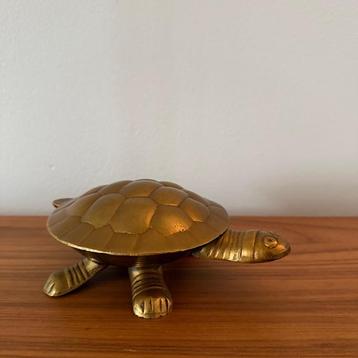 Schildpad, koper, asbak, box met deksel, vintage, jr 50/60 beschikbaar voor biedingen