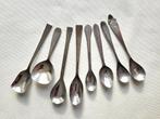 8 lepeltjes Van Nelle, HHP, Hollandia, Thomas en Persil, Ophalen of Verzenden, Zo goed als nieuw, Metaal, Bestek