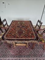T.e.a.b. Houten vintage eettafel met 5 stoelen, Ophalen, Gebruikt, 200 cm of meer, 50 tot 100 cm