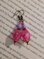 Oorbellen hangers roze paars, Sieraden, Tassen en Uiterlijk, Oorbellen, Ophalen of Verzenden, Nieuw, Paars, Overige materialen