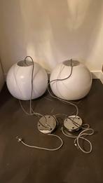 Philips hanglampen 2 witte bollen mwt zilveren rand, Ophalen of Verzenden, Zo goed als nieuw, Glas, Universeel/modern