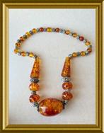 Vintage ketting: barnsteen, lucite ?, Sieraden, Tassen en Uiterlijk, Ophalen of Verzenden, Overige materialen, Ketting
