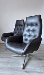 2 Montel fauteuils met 2 hockers, Huis en Inrichting, Fauteuils, Ophalen, Zo goed als nieuw, 50 tot 75 cm, Leer