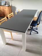 Massief Eiken Tafel - 225x90 cm, Gebruikt, Eikenhout, 200 cm of meer, Landelijk