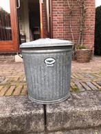 Zinken Afvalemmer, 40 liter of meer, Ophalen of Verzenden, Zo goed als nieuw, Minder dan 50 cm