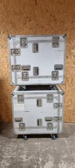 2x flightcase, 19 inch, 3 deurs, op blue wheels, Ophalen of Verzenden, Zo goed als nieuw, Overige instrumenten, Flightcase