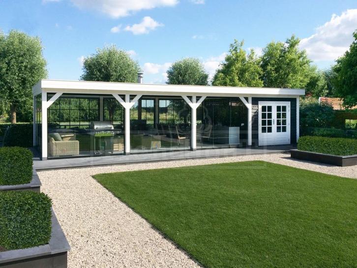 20% extra korting + OFFERTE & 3D ONTWERP JOUW BUITENVERBLIJF, Tuin en Terras, Tuinhuizen, Nieuw, Hout, 3 ramen of meer, Ophalen of Verzenden