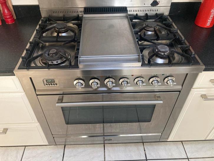 Boretti P90FMP Gasfornuis met elektrische Oven, Witgoed en Apparatuur, Fornuizen, Gebruikt, Vrijstaand, Gas, 5 kookzones of meer