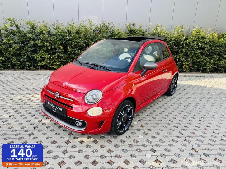 Fiat 500 Cabrio 1.2 Sport Nav 16inch DAB PDC Beats Leer, Auto's, Fiat, Bedrijf, Te koop, 500C, ABS, Airbags, Airconditioning, Alarm