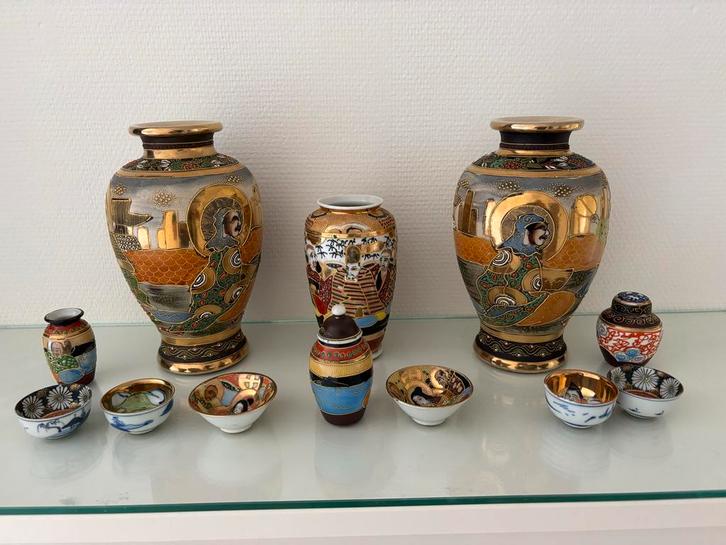 Collectie Japans Aardewerk Satsuma, Antiek en Kunst, Antiek | Vazen, Ophalen of Verzenden