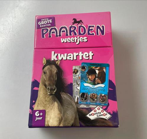 Paardenweetjes kwartet extra grote kaarten, Verzamelen, Speelkaarten, Jokers en Kwartetten, Nieuw, Kwartet(ten), Ophalen of Verzenden