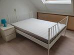 IKEA wit spijlenbed. 140/200, Ophalen, Wit, Tweepersoons, 140 cm
