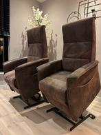 2x Sta Op stoel bruin leer, Huis en Inrichting, Fauteuils, Ophalen, Minder dan 50 cm, Minder dan 75 cm, Leer
