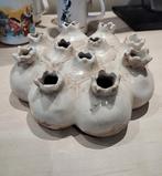 Vintage koraal vaas met 11 vakken geglazuurd keramiek, Huis en Inrichting, Woonaccessoires | Vazen, Overige kleuren, Verzenden