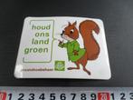sticker staatsbosbeheer eekhoorn houd ons land groen SBB, Verzamelen, Ophalen, Zo goed als nieuw, Bedrijf of Vereniging