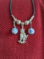 Zilveren Kat Ketting, Met hanger, Ophalen of Verzenden, Zo goed als nieuw, Zilver