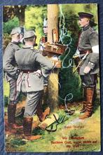 Soldaten bij veldtelefoon vrezen alleen God, 1917, veldpost, Verzamelen, Ansichtkaarten | Themakaarten, Gelopen, Politiek en Historie