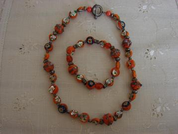 Vintage j60 ketting + armband bruidstaart en millefiori beschikbaar voor biedingen