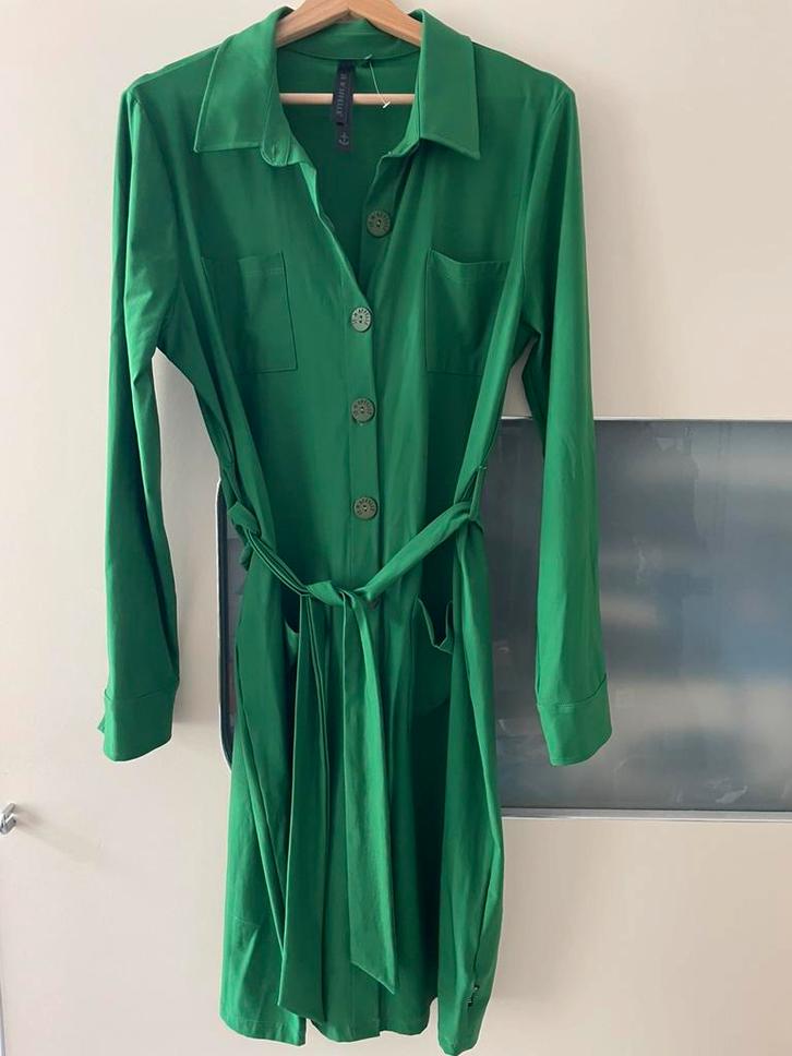 Je m’appele, herfstjurk,, groen, maat L, Kleding | Dames, Jumpsuits, Zo goed als nieuw, Maat 38/40 (M), Groen, Ophalen of Verzenden