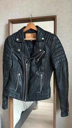 Goosecraft leren dames jas Biker met zilveren rits maat M, Maat 38/40 (M), Goosecraft, Zwart, Ophalen of Verzenden