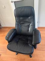 Fauteuil | zwart, Huis en Inrichting, Fauteuils, Ophalen, Gebruikt, 50 tot 75 cm, Leer