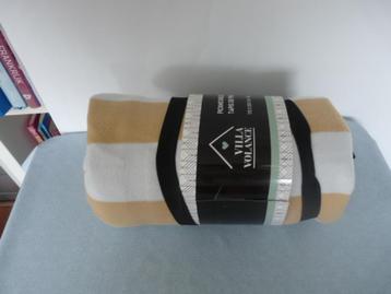 Picknickkleed – 170-200 cm – beige met witte streep Nieuw beschikbaar voor biedingen