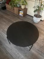 Zwarte houten salontafel - 79 cm diameter, Ophalen, Rond, 50 tot 100 cm, Zo goed als nieuw