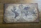 Prachtig Groot Wanddoek – Antieke Wereldkaart (180x10, Ophalen of Verzenden