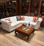 The Chesterfield brand hoekbank wit leer, Ophalen, Zo goed als nieuw, Vierpersoons of meer, Leer