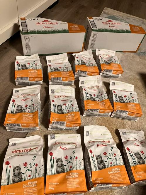 12 x Almo Nature kitten voer brokjes smaak fresh chicken, Dieren en Toebehoren, Dierenvoeding, Kat, Ophalen of Verzenden