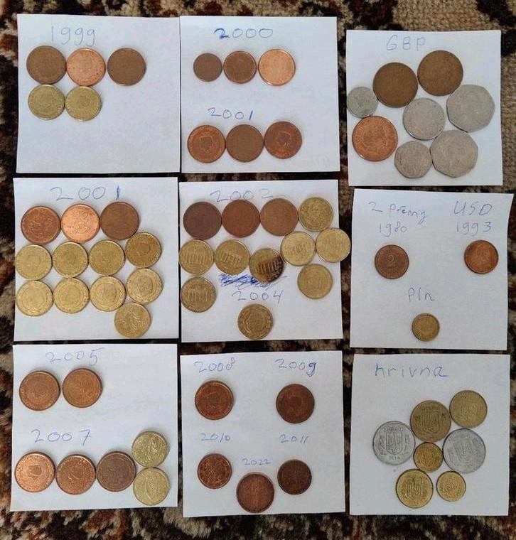 Diverse munten va 1971: eur, pln, usd, gbp, uah, Postzegels en Munten, Munten en Bankbiljetten | Verzamelingen, Munten, Nederland en Buitenland