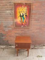 Vintage nachtkastje teak/hout., Gebruikt, Minder dan 45 cm, Hout, 55 tot 70 cm
