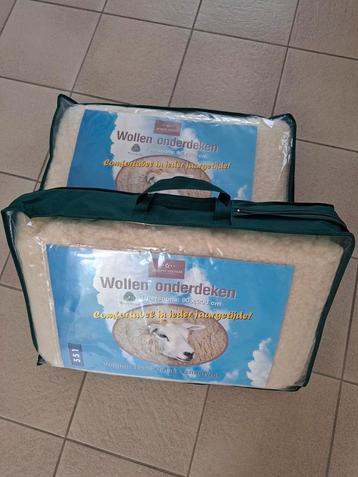 Twee  Nieuwe wollen onderdekens 90x200 - Nooit gebruikt! beschikbaar voor biedingen