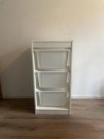 IkEA TROFAST opbergkast met bakken- wit, Ophalen, Teakhout, Gebruikt, 50 tot 100 cm