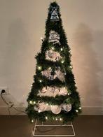 Kerstboom met delftstblauwe kerstballen en lampjes, Ophalen, Zo goed als nieuw