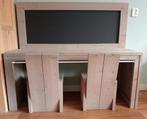 Steigerhout kinderbureau met krijtbord + 2 stoelen, Huis en Inrichting, Ophalen, Gebruikt, Steigerhout