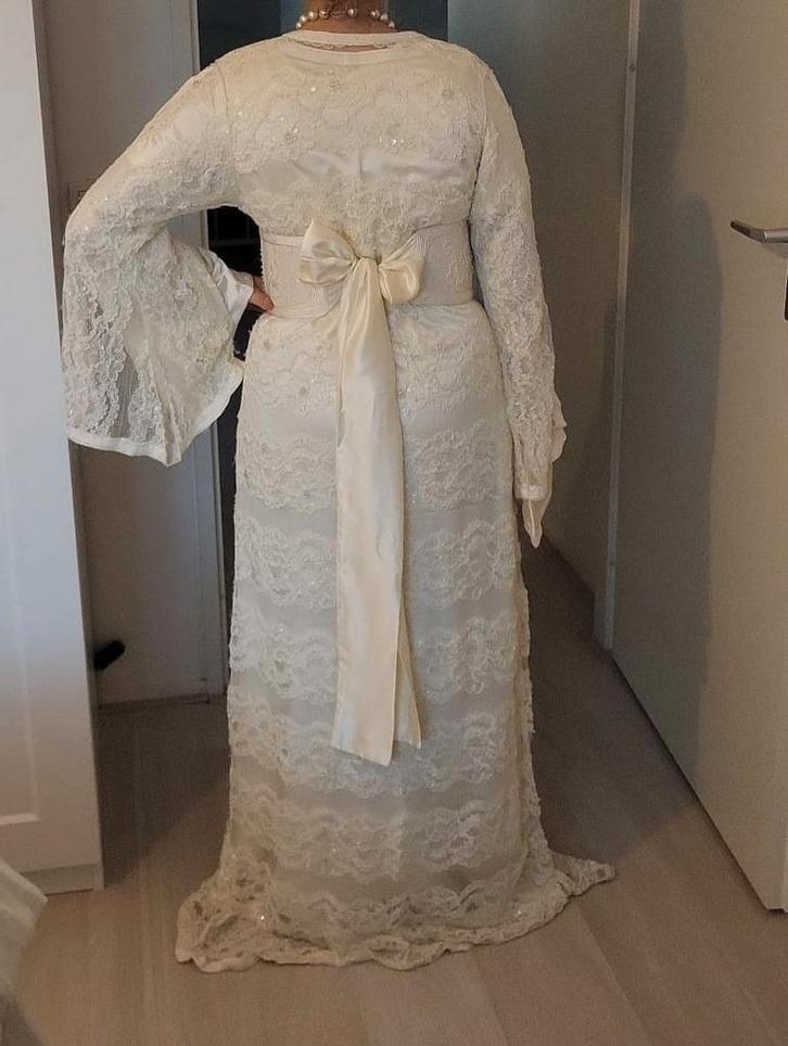 Takchita Creme te huur, Kleding | Dames, Trouwkleding en Trouwaccessoires, Zo goed als nieuw, Trouwjurk, Beige, Ophalen of Verzenden