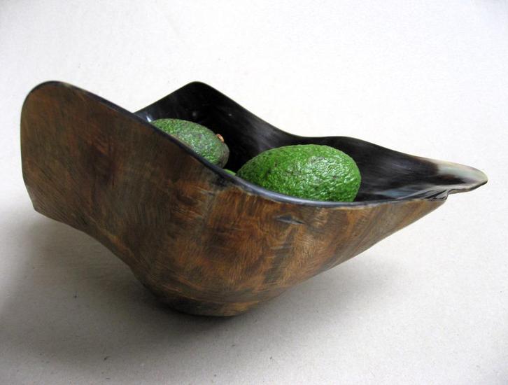 Organische gevormde buffelhoorn (fruit)schaal Lambert, Antiek en Kunst, Antiek | Schalen, Ophalen of Verzenden