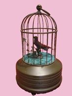 Miniature automaat kooi fluitende + bewegende vogel., Ophalen