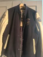 Stoere PME Baseball jack met leren mouwen maat XXXL, Blauw, Overige maten, Ophalen of Verzenden, Zo goed als nieuw