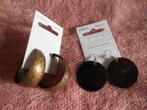 1 paar koperkleurige oorringen /1 paar bruine ronde hangers, Verzenden, Nieuw, Overige kleuren, Overige materialen
