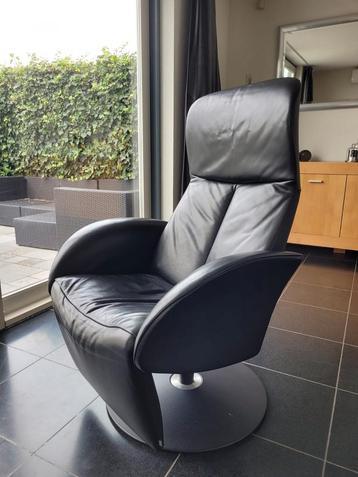 Relaxfauteuil Jori zwart leer beschikbaar voor biedingen