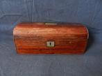 Mahoniehouten lepeldoosje met gebogen deksel ca. 1900 besch., Ophalen of Verzenden